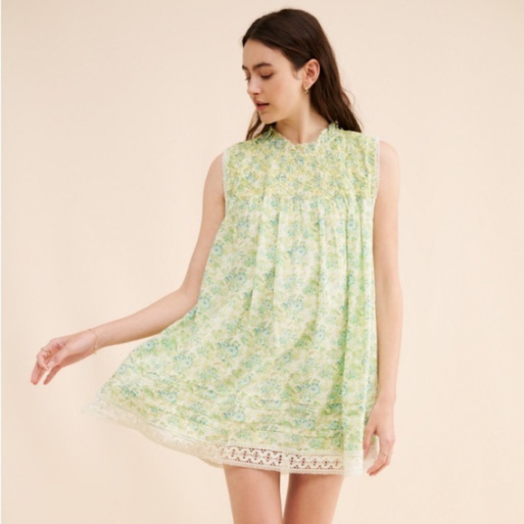 Free People Shea Printed Floral Mini Dress Tunic NWT - Picture 1 of 17